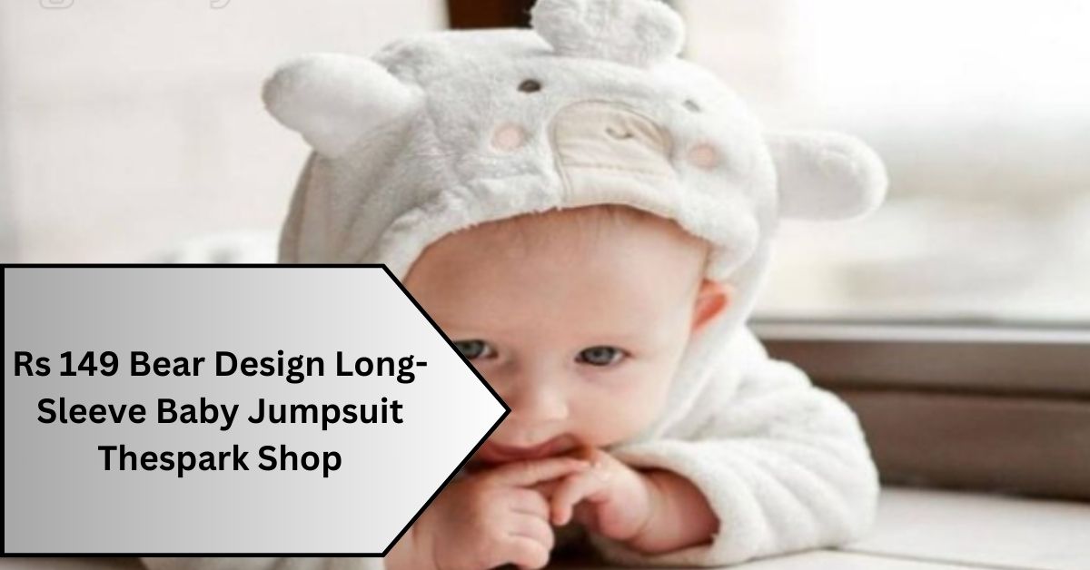 Rs 149 Bear Design Long-Sleeve Baby Jumpsuit Thespark Shop